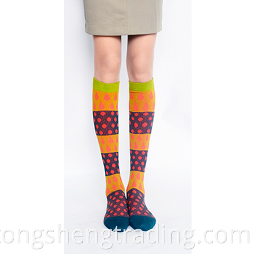 Happy Knee Hign Socks Orang Green Jsfezt15007c